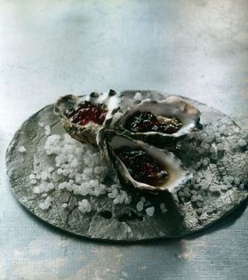 Pacific oysters with dashi jelly