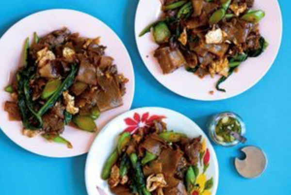 Pad see ew with beef and Chinese broccoli