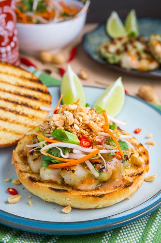 Pad Thai shrimp burgers