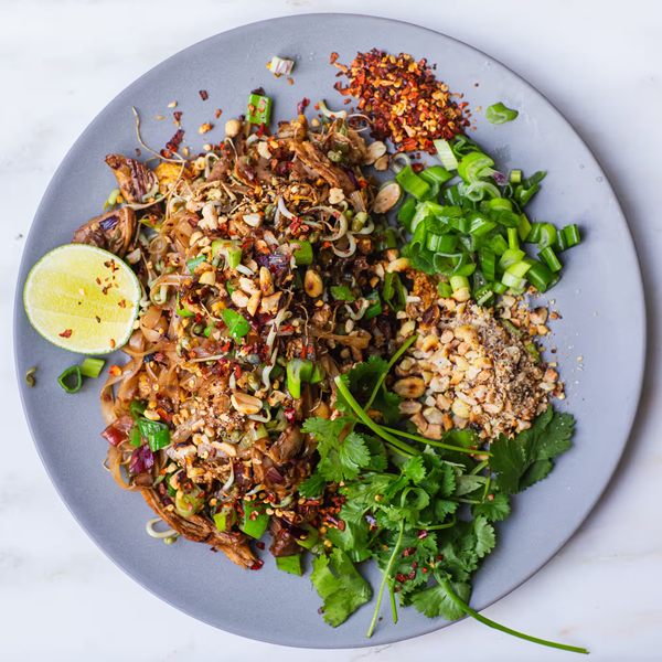 Pad Thai with leftover roast chicken