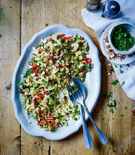 Palestinian maftoul salad