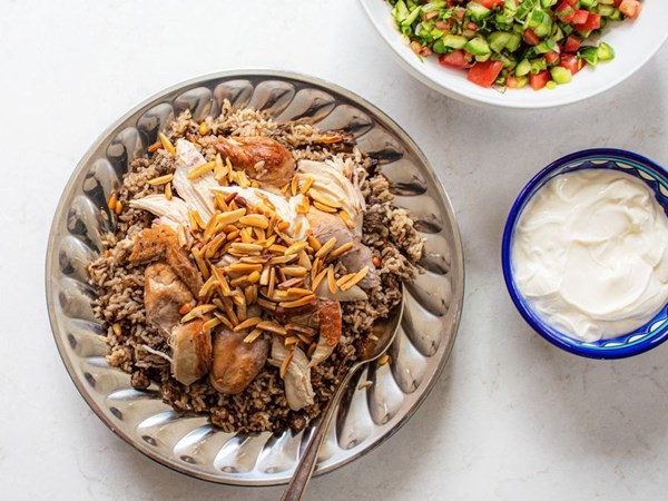 Palestinian spiced rice and meat (Hashweh)