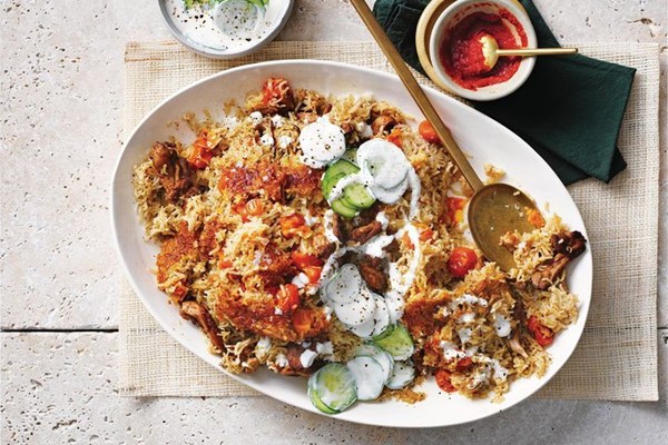 Palestinian upside-down rice (Maqloubeh)