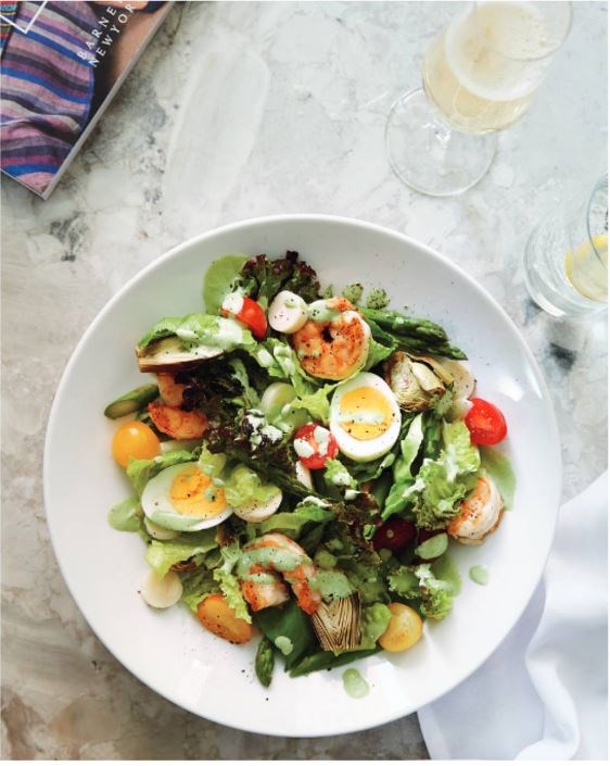 Palm Beach shrimp salad with green goddess dressing
