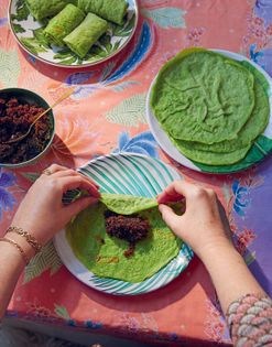Palm sugar & coconut pandan pancakes