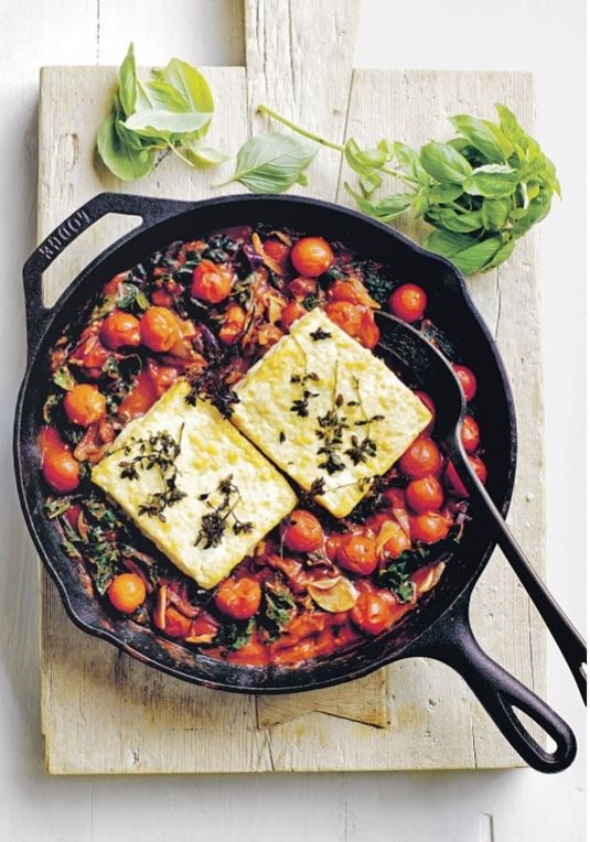 Pan-baked tomato & Parmesan feta