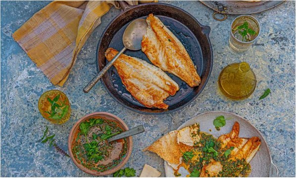 Pan-cooked fish with chermoula
