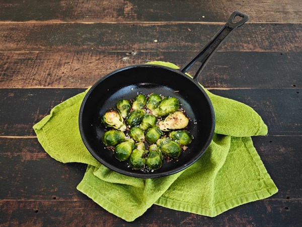 Pan-fried Brussels sprouts