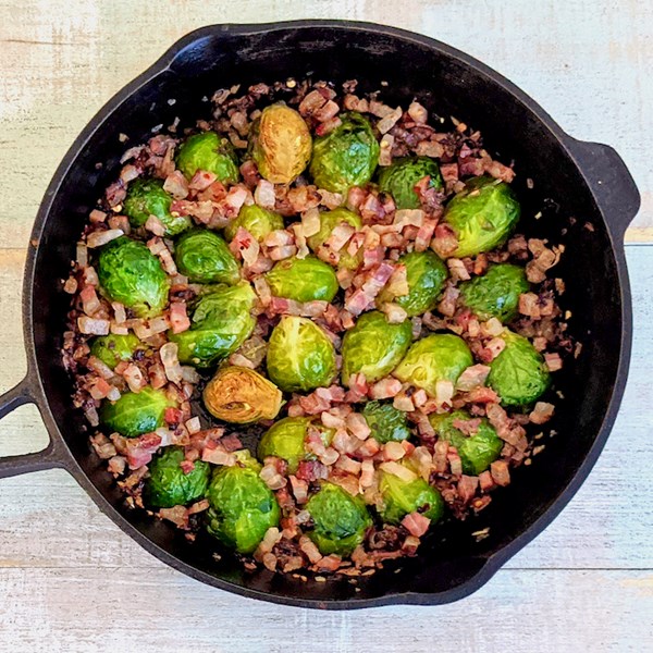 Pan-fried Brussels sprouts