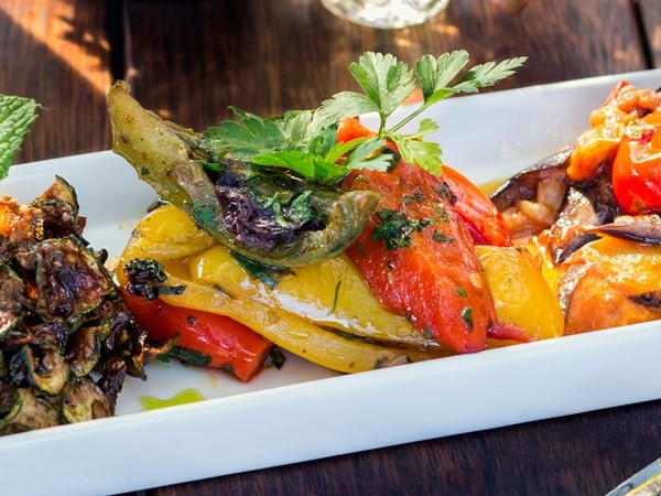 Pan-fried capsicum in olive oil