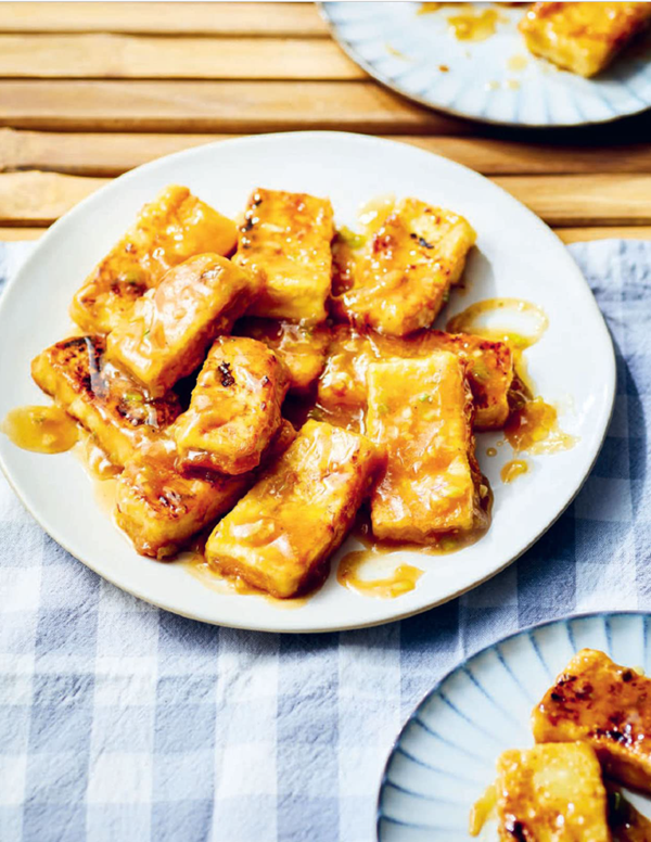 Pan-fried coated tofu