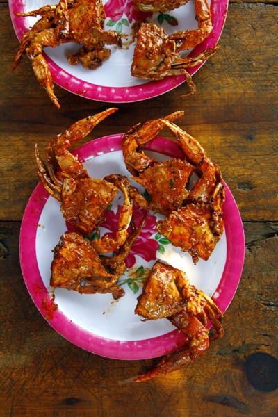 Pan-fried crabs in chipotle sauce (Jaibas enchipotladas)