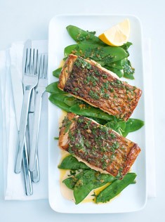 Pan-fried fish with brown butter and parsley