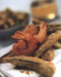 Pan-fried green prawns with ginger & garlic