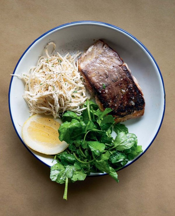 Pan-fried kahawai with celeriac remoulade