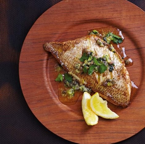 Pan-fried morwong fillet with caper & parsley butter sauce