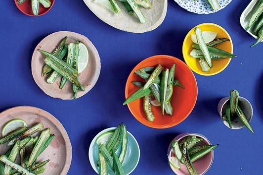 Pan-fried okra