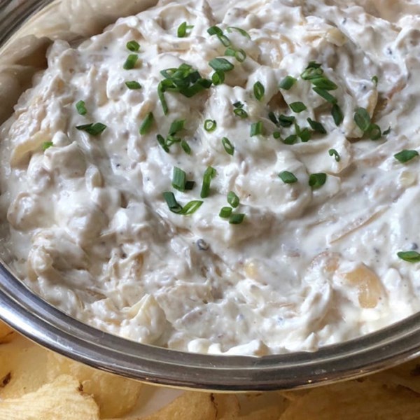 Pan-fried onion dip