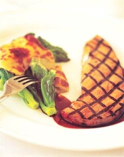Pan-fried or grilled liver with young sprouting cabbage and Gorgonzola rarebit