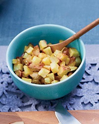 Pan-fried potato croutons