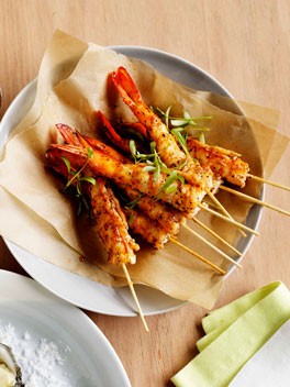 Pan-fried prawns with Creole spice