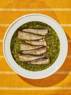 Pan-fried sardines with salsa verde