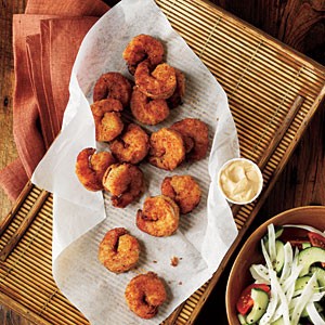 Pan-fried shrimp with Creole mayonnaise