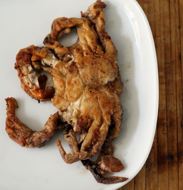 Pan-fried soft crabs