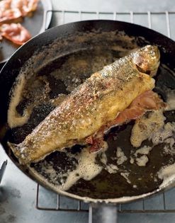 Pan-fried trout with jamón (Trucha con jamón)