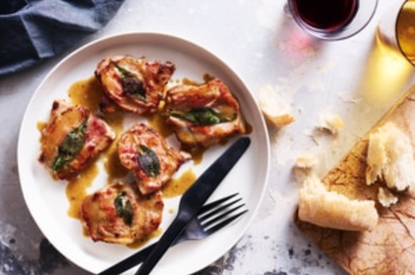 Pan-fried veal with prosciutto and sage (Saltimbocca alla Romana)