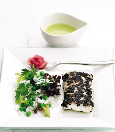 Pan-fried wasabi cod