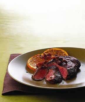 Pan-grilled paillards of duck