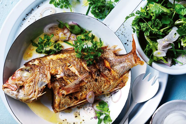 Pan-roasted baby snapper in brown butter