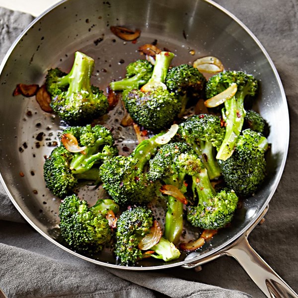 Pan-roasted broccoli with garlic