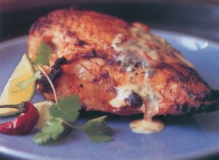 Pan-roasted chicken breasts with Asian butter sauce
