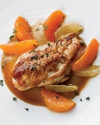 Pan-roasted chicken with citrus sauce