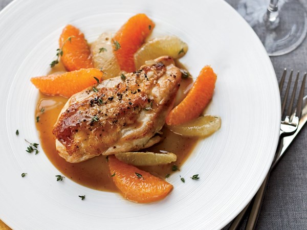 Pan-roasted chicken with citrus sauce