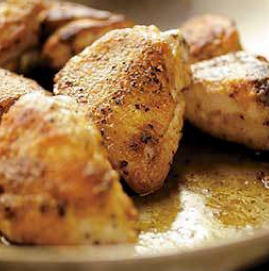 Pan-roasted chicken with Cognac-mustard sauce