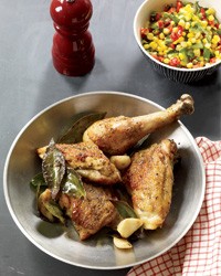 Pan roasted chicken with corn relish