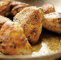 Pan-roasted chicken with shallot and vermouth sauce
