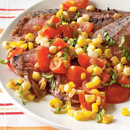 Pan-roasted corn and tomato relish