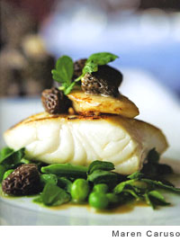 Pan roasted halibut fillets and cheeks