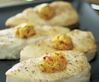 Pan-roasted halibut steaks