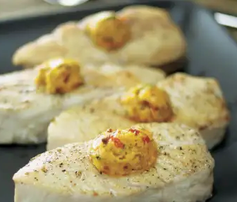 Pan-roasted halibut steaks