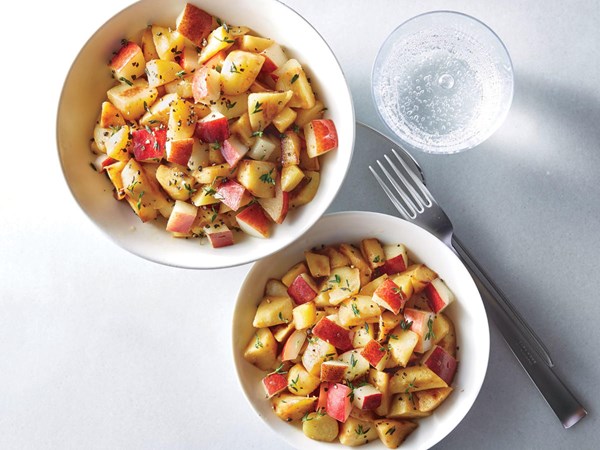 Pan-roasted parsnips and pears