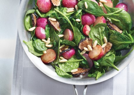Pan-roasted radishes with Italian-style greens