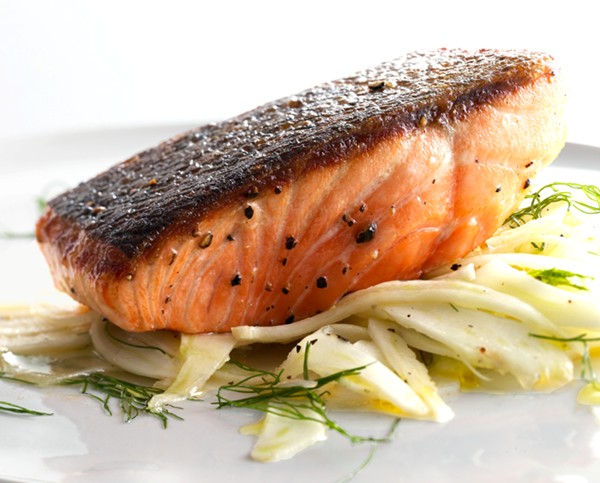 Pan-roasted salmon with fennel salad