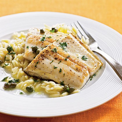 Pan-sautéed trout with capers