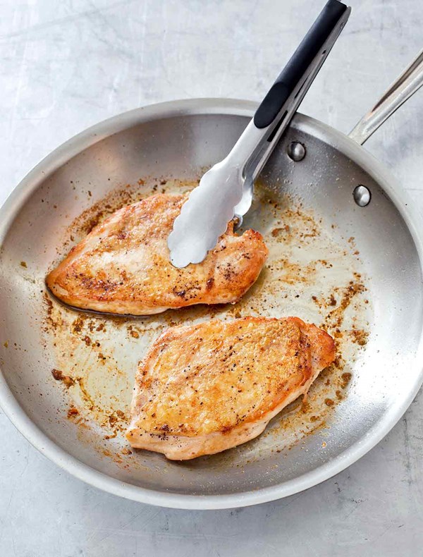 Pan-seared chicken breasts