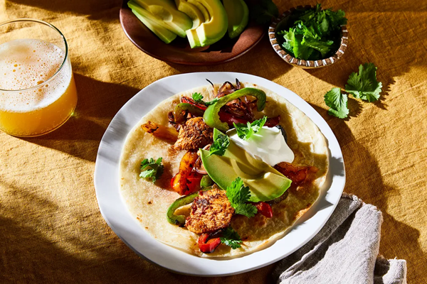 Pan-seared chicken fajitas